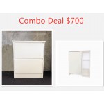 700mm Free Standing Vanity with 600mm Mirror Cabinet Combo Deal